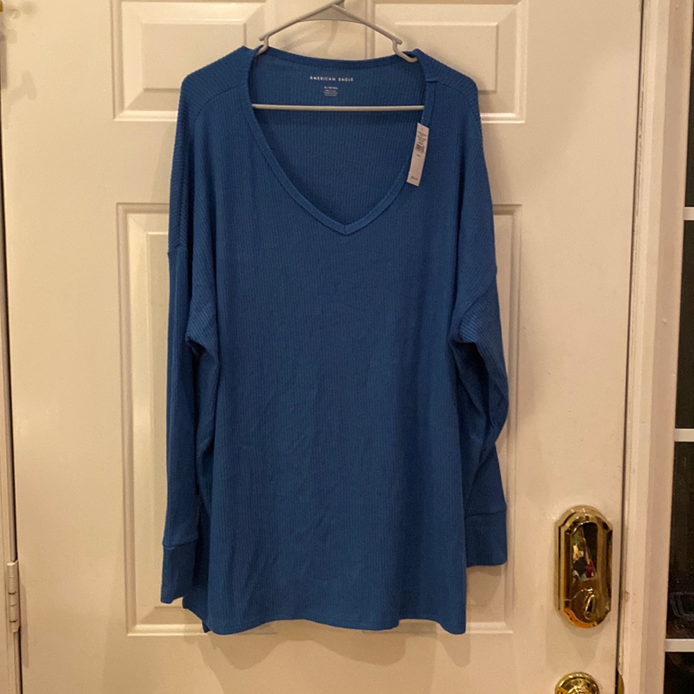 NWT American eagle blue long sleeve super soft sweater/shirt XL